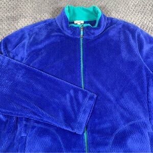 Talbots Women's Full Zip Sweater Blue Size 2X Pockets Soft Casual Athleisure